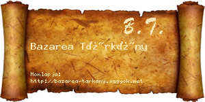 Bazarea Tárkány névjegykártya